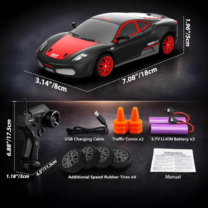 Auto de control remoto RC Drift Car 2.4GHz escala 1:24 4WD 15KM\/H...