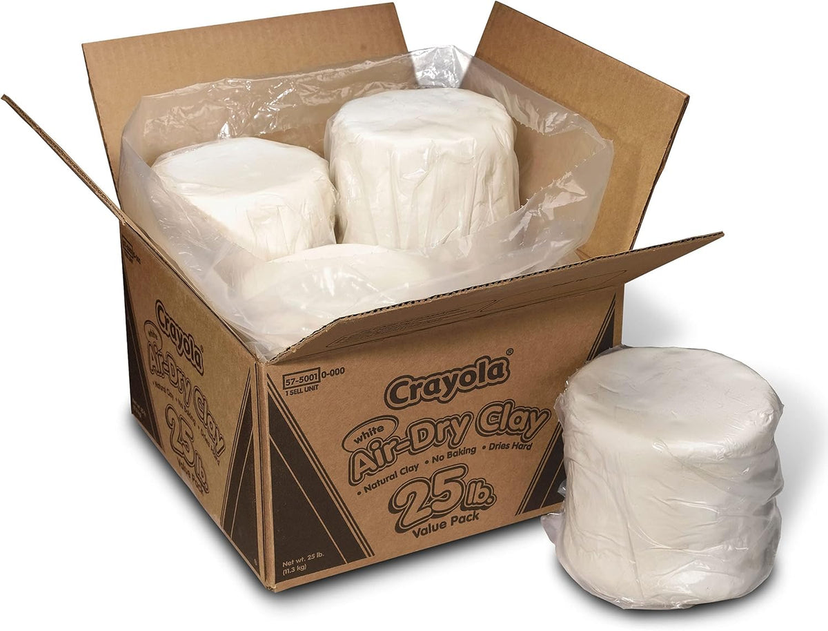 Crayola Arcilla seca al aire para niños, color blanco, 25 libras