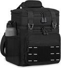 Bolsa de almuerzo con enfriador - Lonchera táctica aislada para hombres - Cubo de almuerzo grande y suave expandible para adultos, trabajo, al aire libre, turnos, viajes, negro, 16L