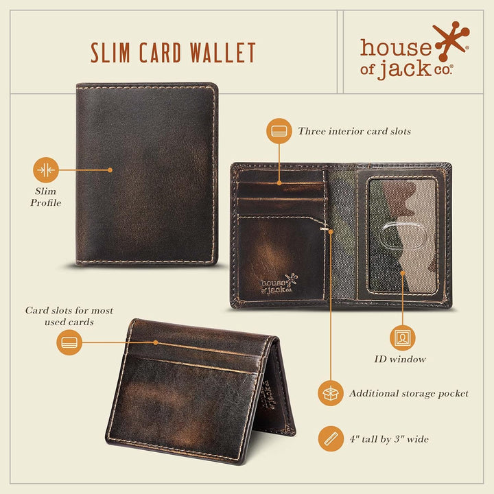 House of Jack Co. Cartera delgada para hombre, bolsillo frontal min...