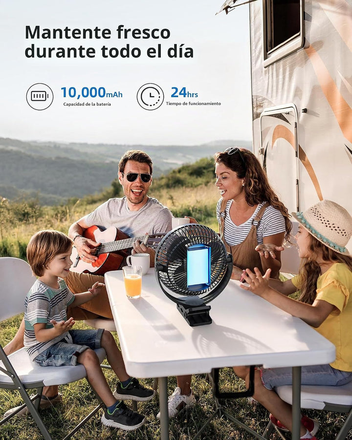 Koonie Ventilador con clip de 8 pulgadas, batería recargable de 100...