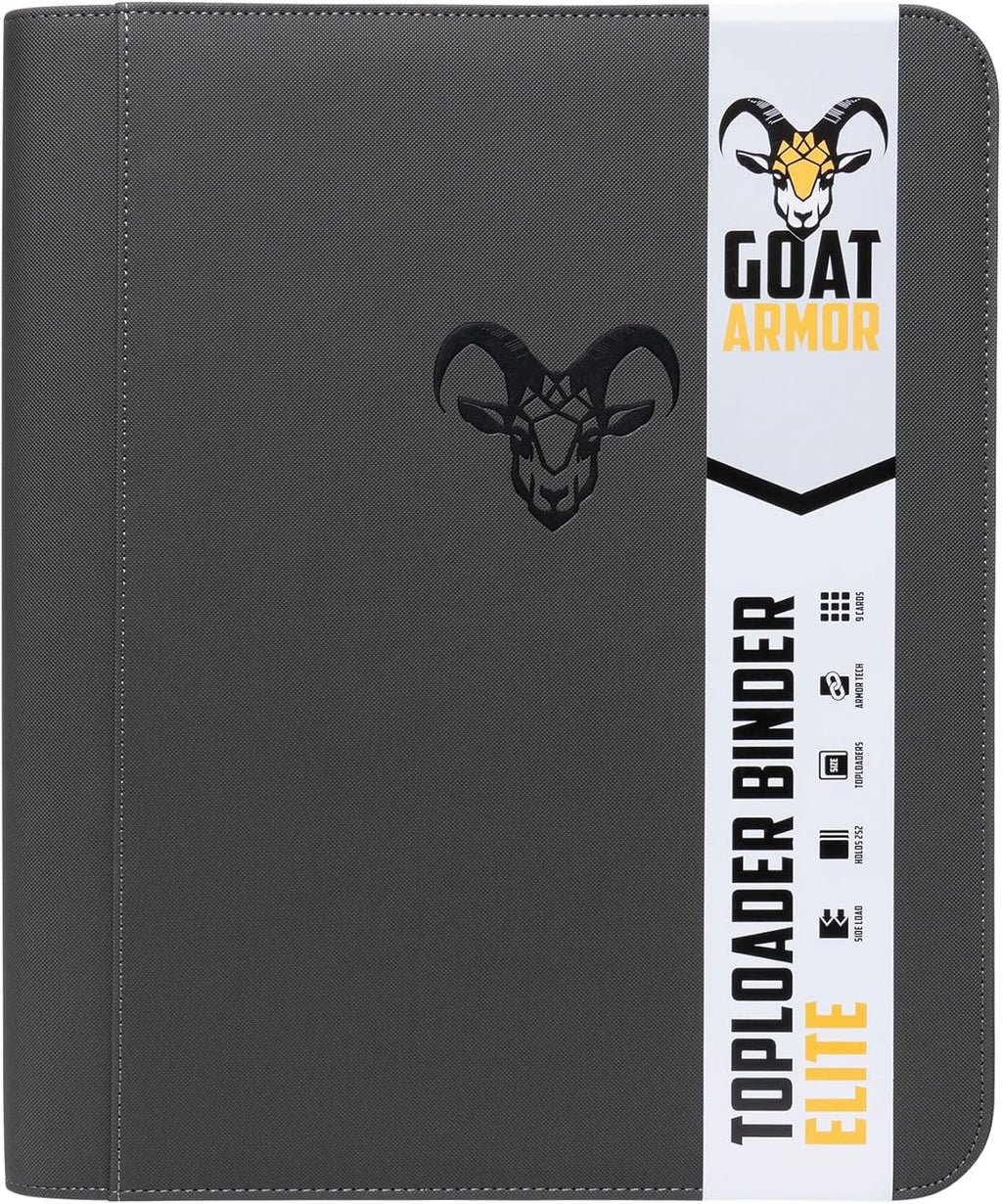 Goat Armor 9 Pocket Toploader Binder Hold 252 Trading Cards | Gris carbón