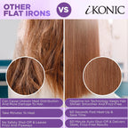 IKonic Alisador y rizador de pelo de cerámica 100% turmalina, Negro