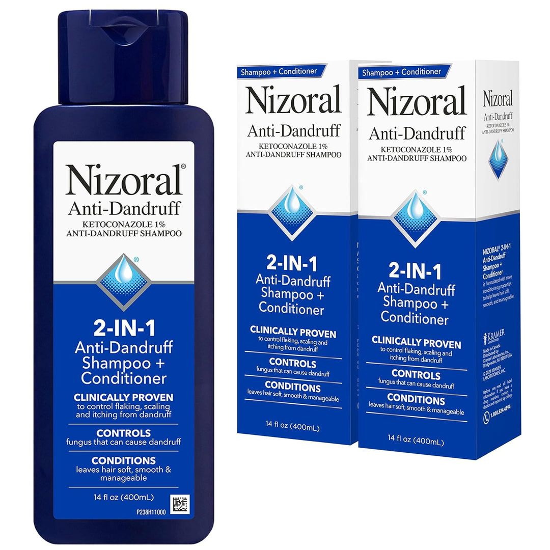 Nizoral Champú y acondicionador anticaspa 2 en 1, 14 onzas líquidas...