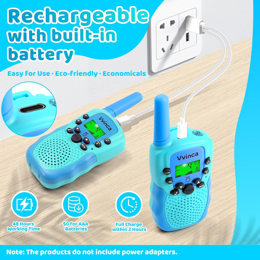 Vvinca Juguetes para Niños y Niñas de 5-7 Años, Walkie Talkies Reca...