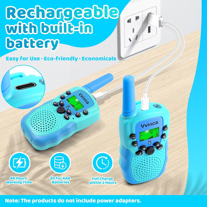 Vvinca Juguetes para Niños y Niñas de 5-7 Años, Walkie Talkies Reca...