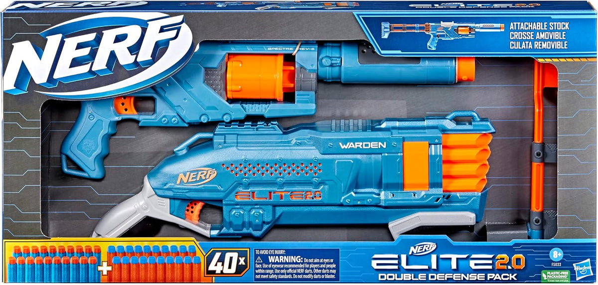 Nerf Nerf Elite 2.0 - Juego de lanzadores y dardos de doble defensa