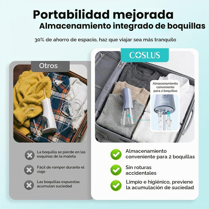 COSLUS - Irrigador de agua portátil para dientes: 3 modos y 6 ajust...