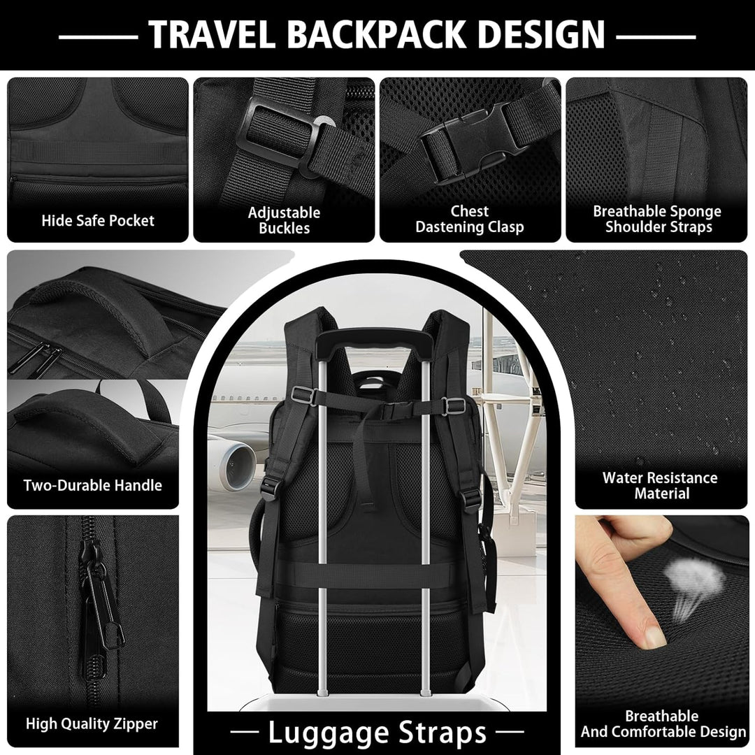 Ample Space Mochila de viaje con garantía de por vida, mochila de m...
