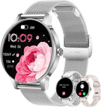 Reloj inteligente para mujer (respuesta/hacer llamadas), pantalla HD de 1.27 pulgadas con monitor de frecuencia cardíaca/sueño, más de 130 modos deportivos IP68 impermeable seguimiento de