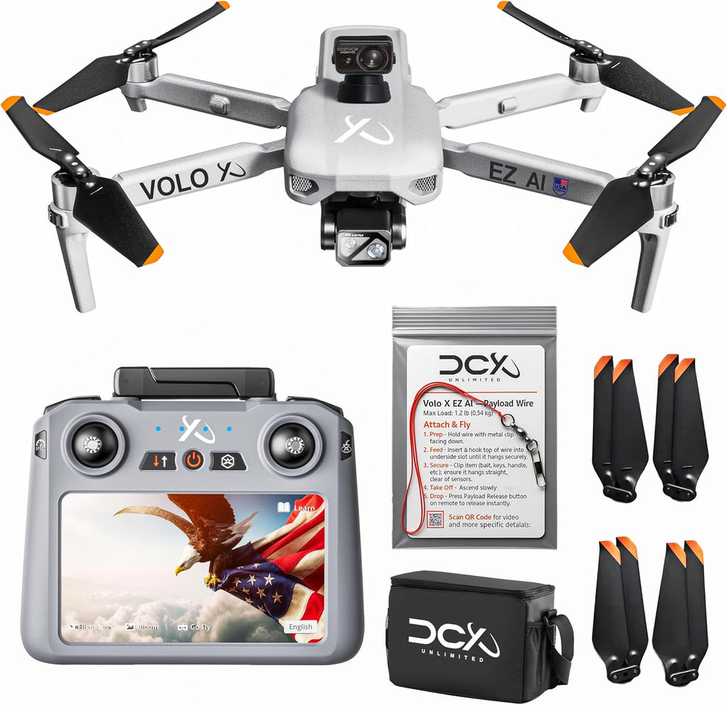 DCX Volo X EZ AI Drone - Drones con cámara 4K y evitación de obstáculos en