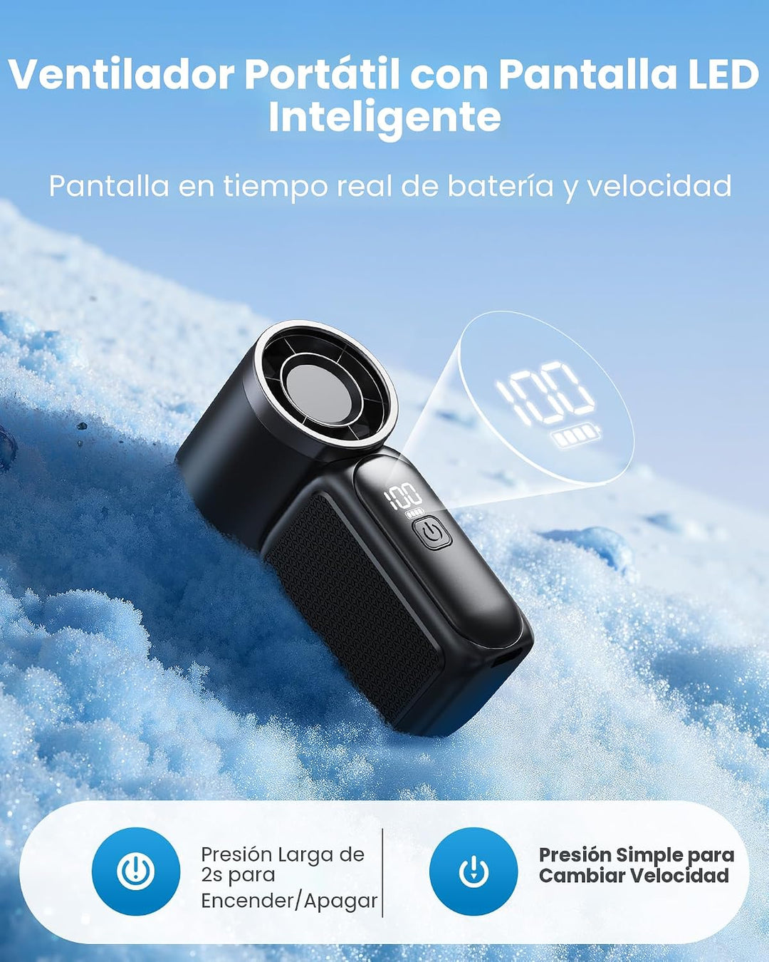 Gaiatop Mini ventilador portátil de mano, 6 velocidades 16900 RPM,...