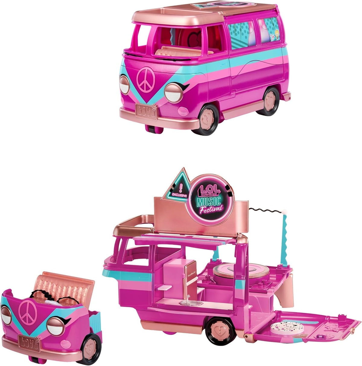 LOL Surprise Music Festival Tour Bus - Juego 5 en 1, muñeca exclusiva incluida, gran regalo para niños a partir de 4 años