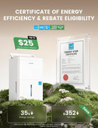 Waykar - Deshumidificador Energy Star de 5000 pies cuadrados 2025 de 80 pintas para el hogar