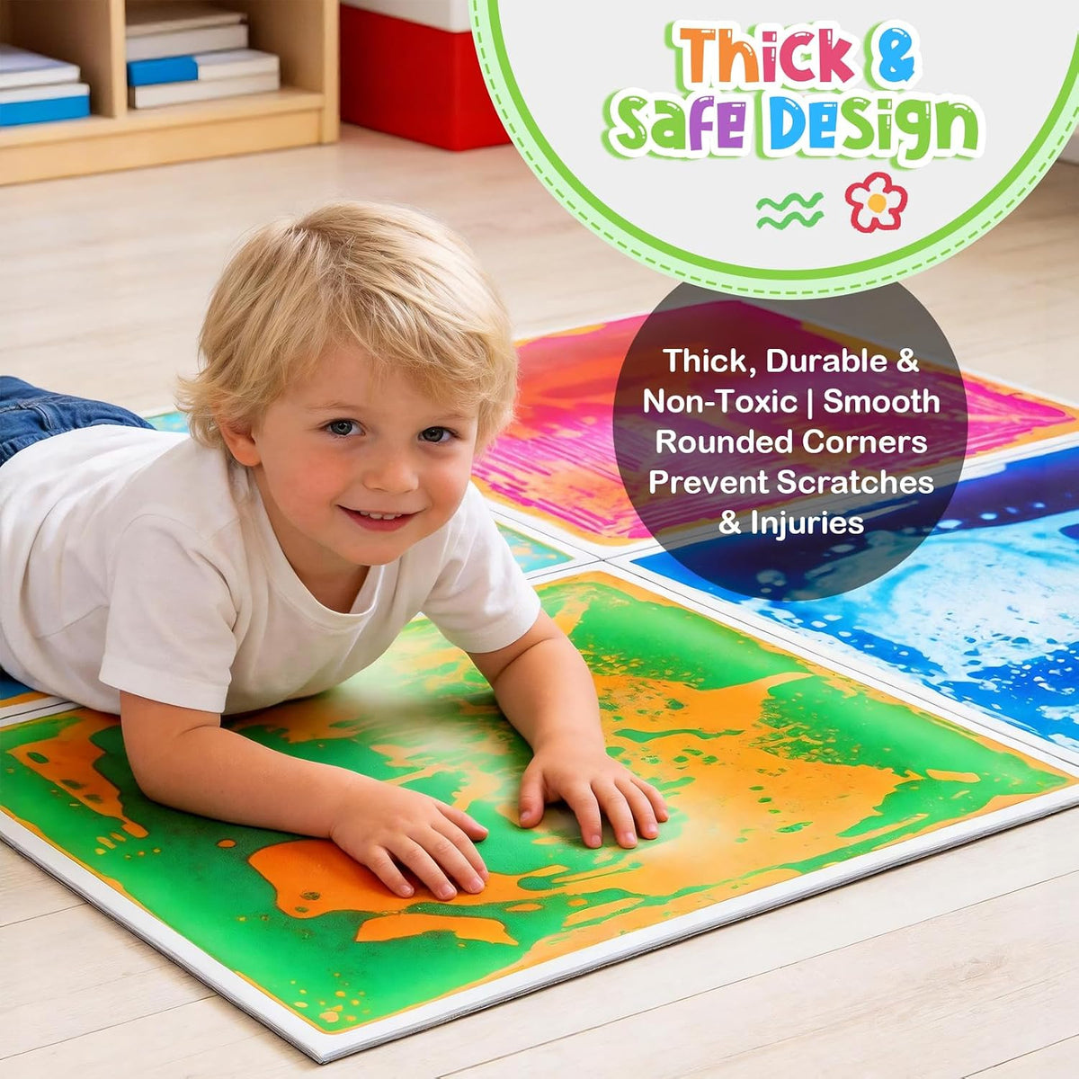 6 Pack Large Sensory Tiles para Kids 20"*20" Liquid Sensory Mats