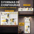 Kit organizador de tablero perforado, paquete de 4 paneles de metal de