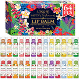 VISRIE Paquete de 64 bálsamos labiales, bálsamo labial natural a gr...