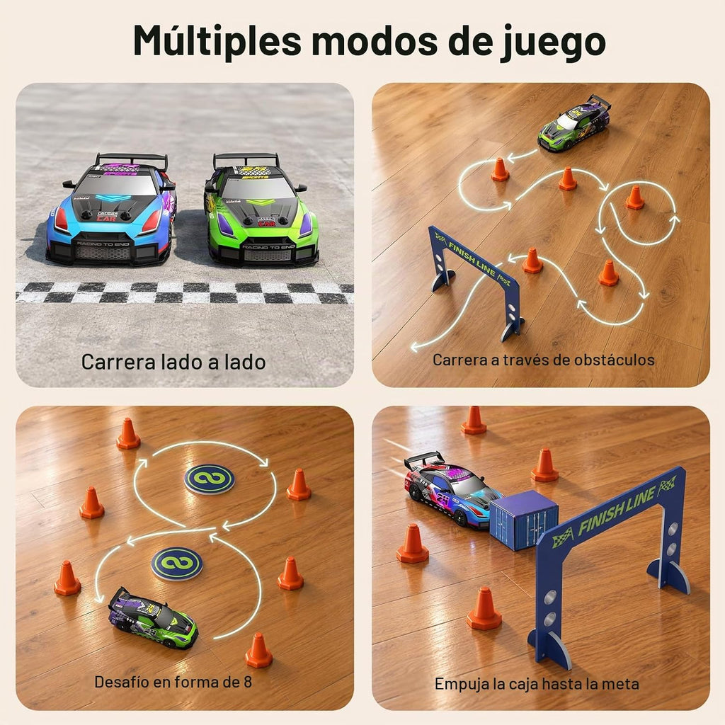 Geyiie Coches de control remoto, paquete de 2 autos RC para niños y niñas