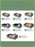 Spotted Play - Cama ortopédica para perros con laterales - Sofás para perros medianos, sofá de espuma de apoyo con funda extraíble y lavable, forro impermeable y fondo antideslizante, gris - M
