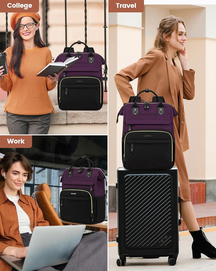LOVEVOOK - Mochila para laptop de mujer, 15.6'' impermeable...