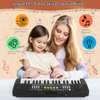 Piano para niños, teclado electrónico de 37 teclas, piano de música, juguetes educativos, instrumento musical, regalo para niños y niñas