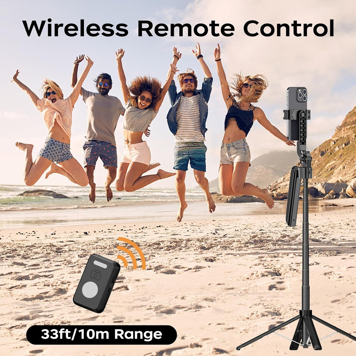 Trípode para selfie de seguimiento automático de 70.9 pulgadas para iPhone Android, sin aplicación, trípode de rotación de 360° que sigue tu movimiento con control remoto para transmisión en vivo, TikTok, YouTube