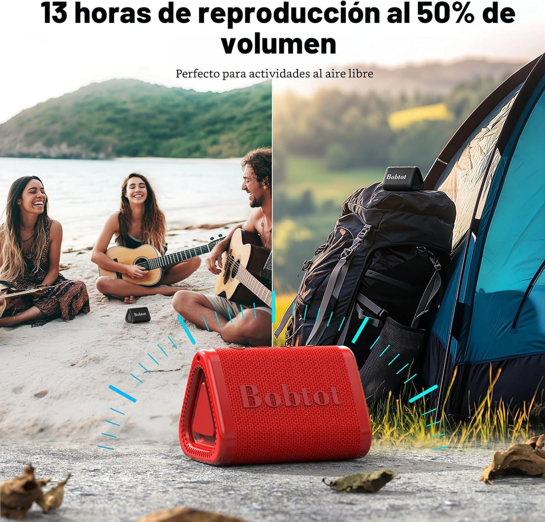Bobtot Altavoz Bluetooth Portátil Inalámbrico, Altavoz de Ducha Peq...