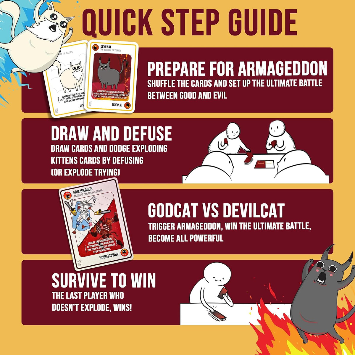 Exploding Kittens Good vs. Evil, 2-5 Players, Age 7+ Card Game