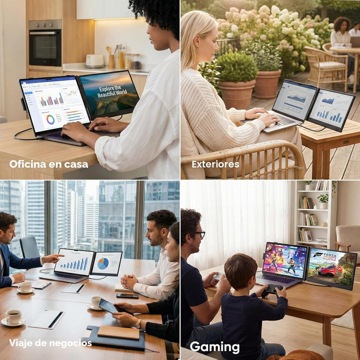 Extensor de pantalla para laptop, monitor portátil FHD 1080P de 14...
