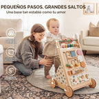 Tiny Land Caminador de Madera para Bebés con Centro de Actividades, Caminador Montessori