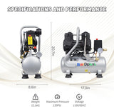 BairDplusL - Compresor de aire ultra silencioso de 3.2 galones, 110...