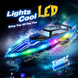 JOI MEW Barco a control remoto para niños con luces LED, barcos de...