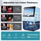 Amzgachfktch Máquina de hielo comercial, máquina de hielo 100lbs/24H debajo