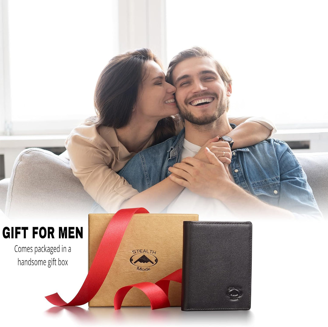 Stealth Mode cartera de cuero RFID plegable para hombres con soport...