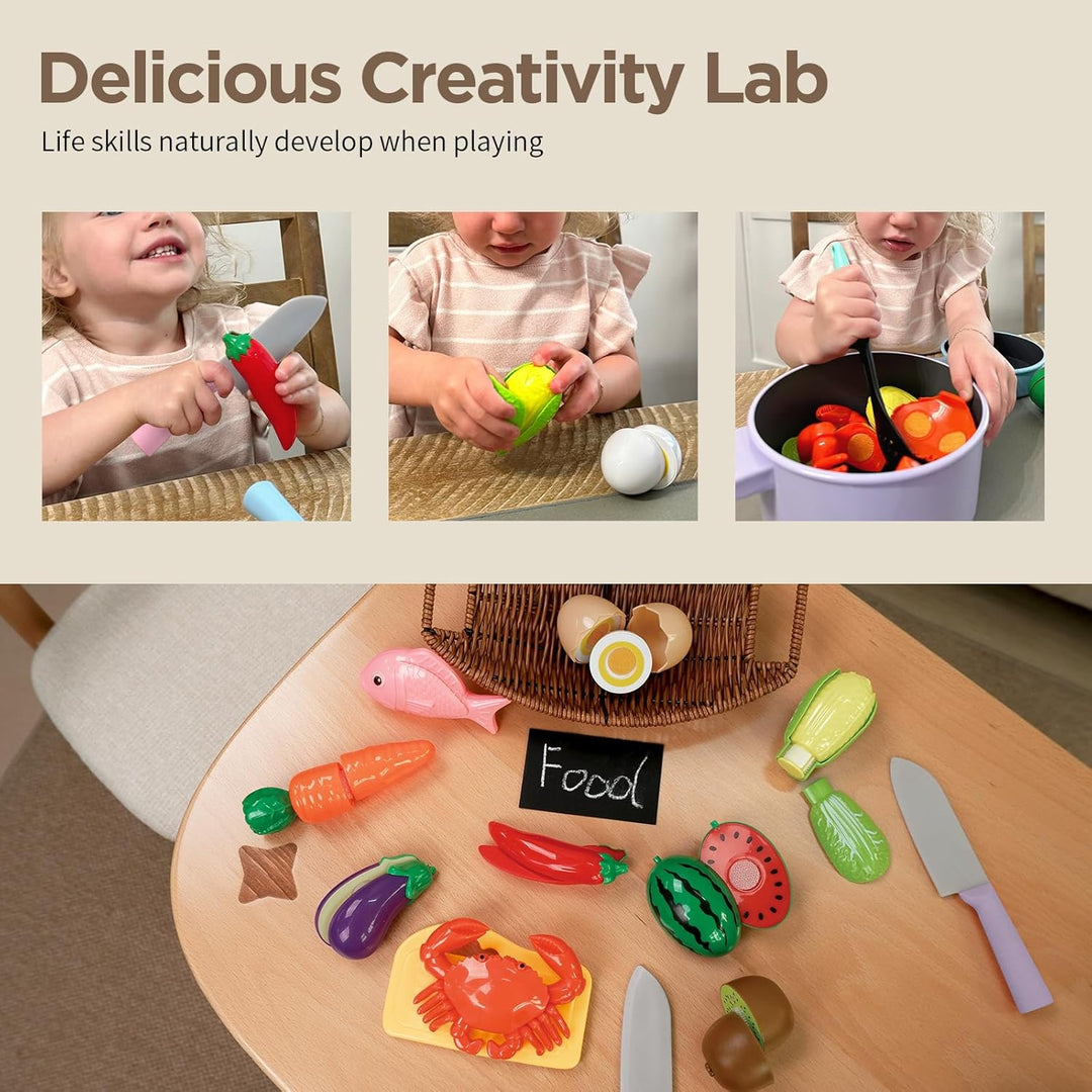 GILOBABY Accesorios de Cocina de Juguete, Conjuntos de Comida de Ju...