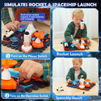 VATOS Kits de circuito de ciencia espacial para niños – Kit STEM de exploración electrónica de 31 piezas con más de 100 proyectos, lanzacohetes y astronauta iluminado | Juguete educativo de aprendizaje regalo para niños y niñas a partir de 6 años