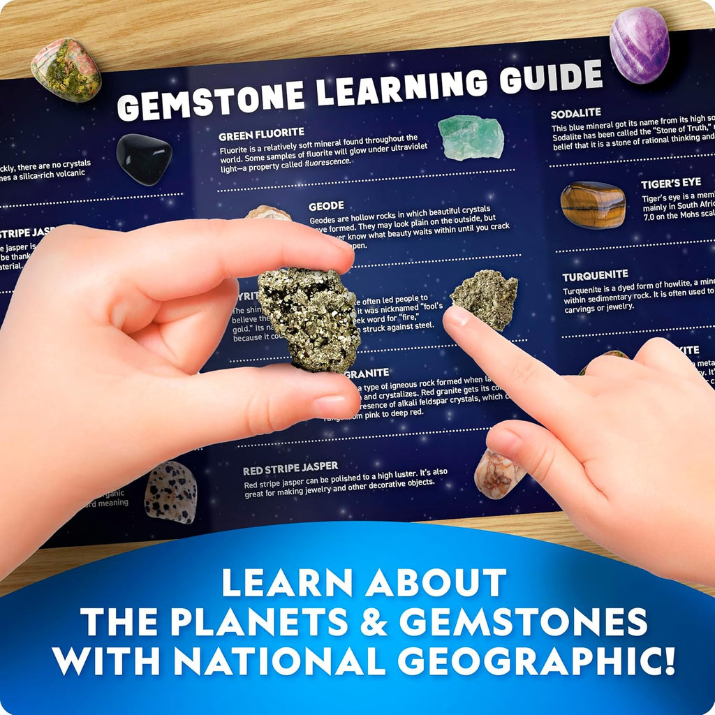 National Geographic Space Gemstone Dig Kit con 16 Real Specimens