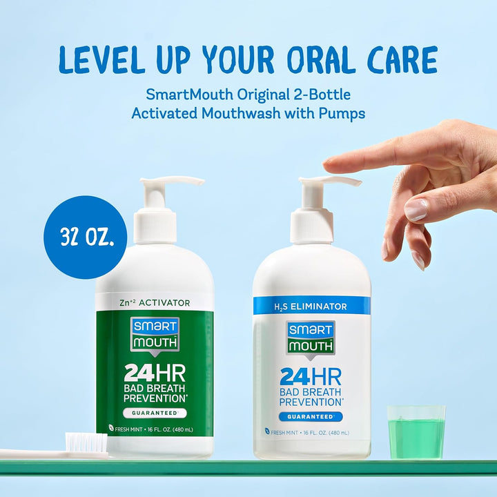 SmartMouth Enjuague bucal original activado con zinc de 2 botellas...