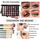 Kit completo de maquillaje para niñas, paleta de sombras de ojos, b...
