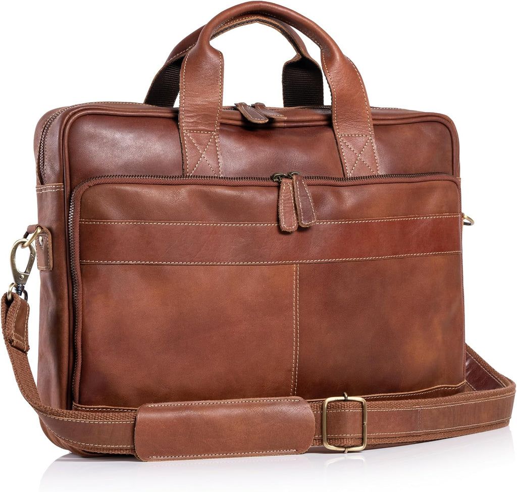 KomalC Maletines de cuero de 16 pulgadas para computadora portátil, bolsas de mensajero para hombres y mujeres, mejor bolso de oficina