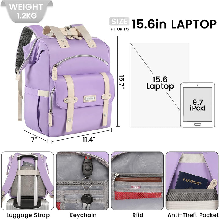 FALANKO Mochila antirrobo para laptop para mujer, con puerto de car...