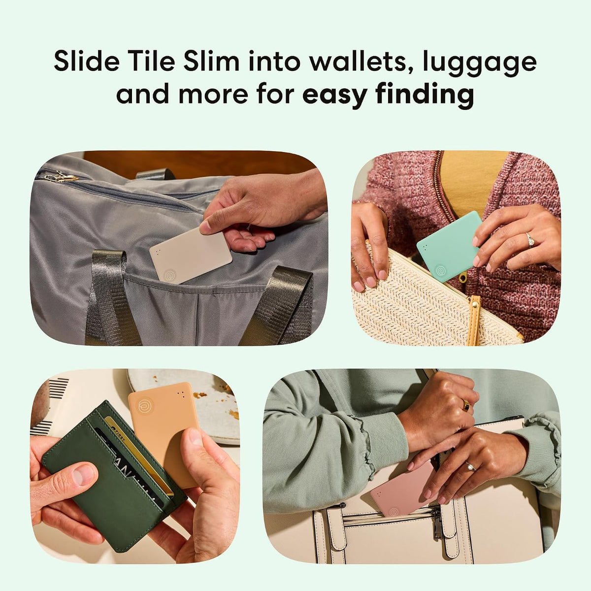 Life360 Tile Slim - Localizador de Carteras, Rastreador Bluetooth y Localizador de Artículos para Etiquetas de Equipaje, Pasaportes y más. Compatible con iOS y Android. Localizador de Teléfono. 1-Pack (Blush)