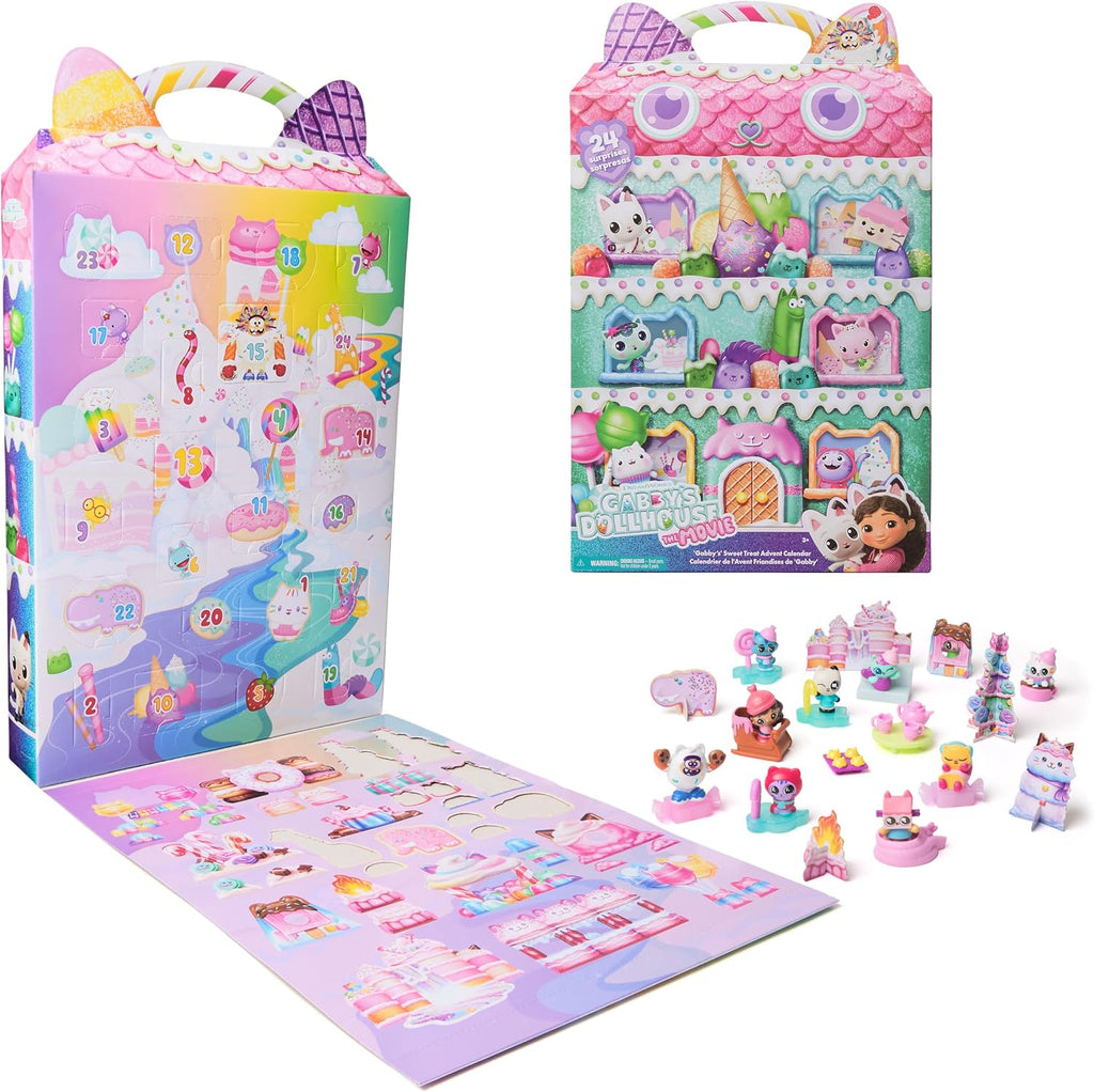 Calendario de Adviento de Gabby's Dollhouse: La Película 2025, Lindas Sorpresas de Invierno, 24 Juguetes Sorpresa con Figura de Gabby, Amigos Gatos y Accesorios, para Niños a Partir de 3 Años