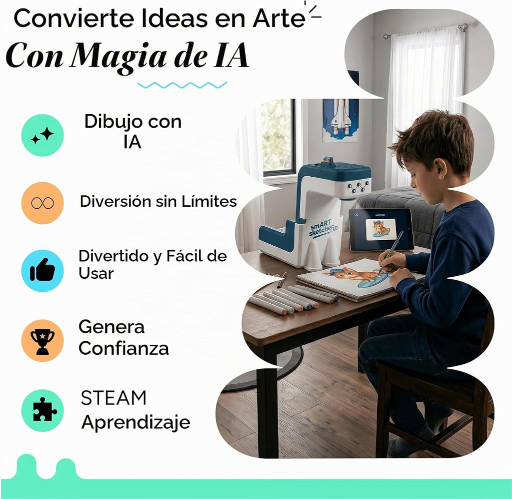 Flycatcher smART Sketcher - Proyector de dibujo AI para niños y
