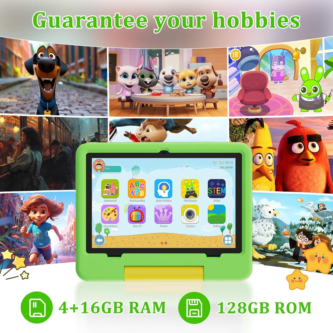 PEICHENG - Tablet para niños con estuche protector EVA, Android 15....