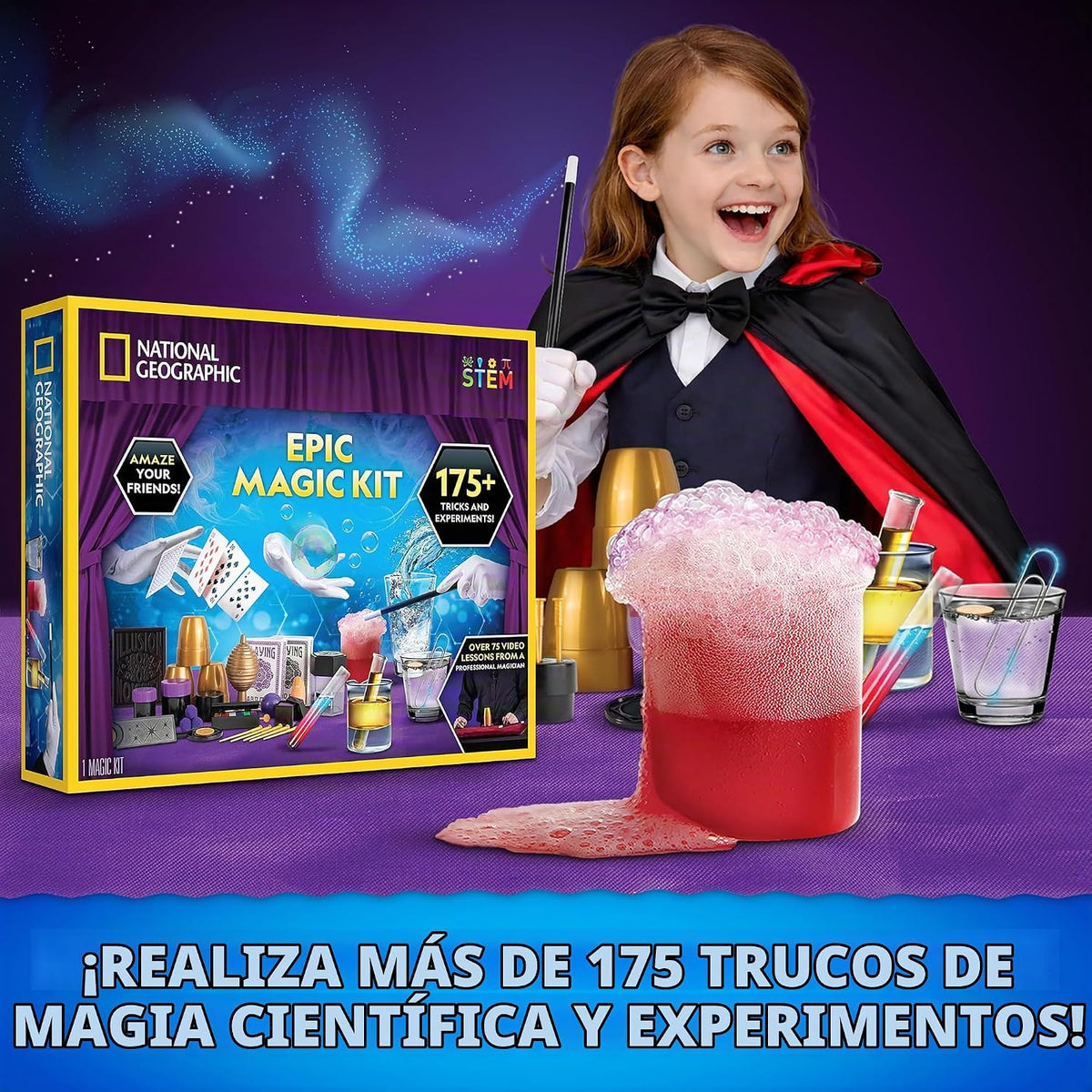 Kit de magia épica de National Geographic con más de 175 trucos para niños