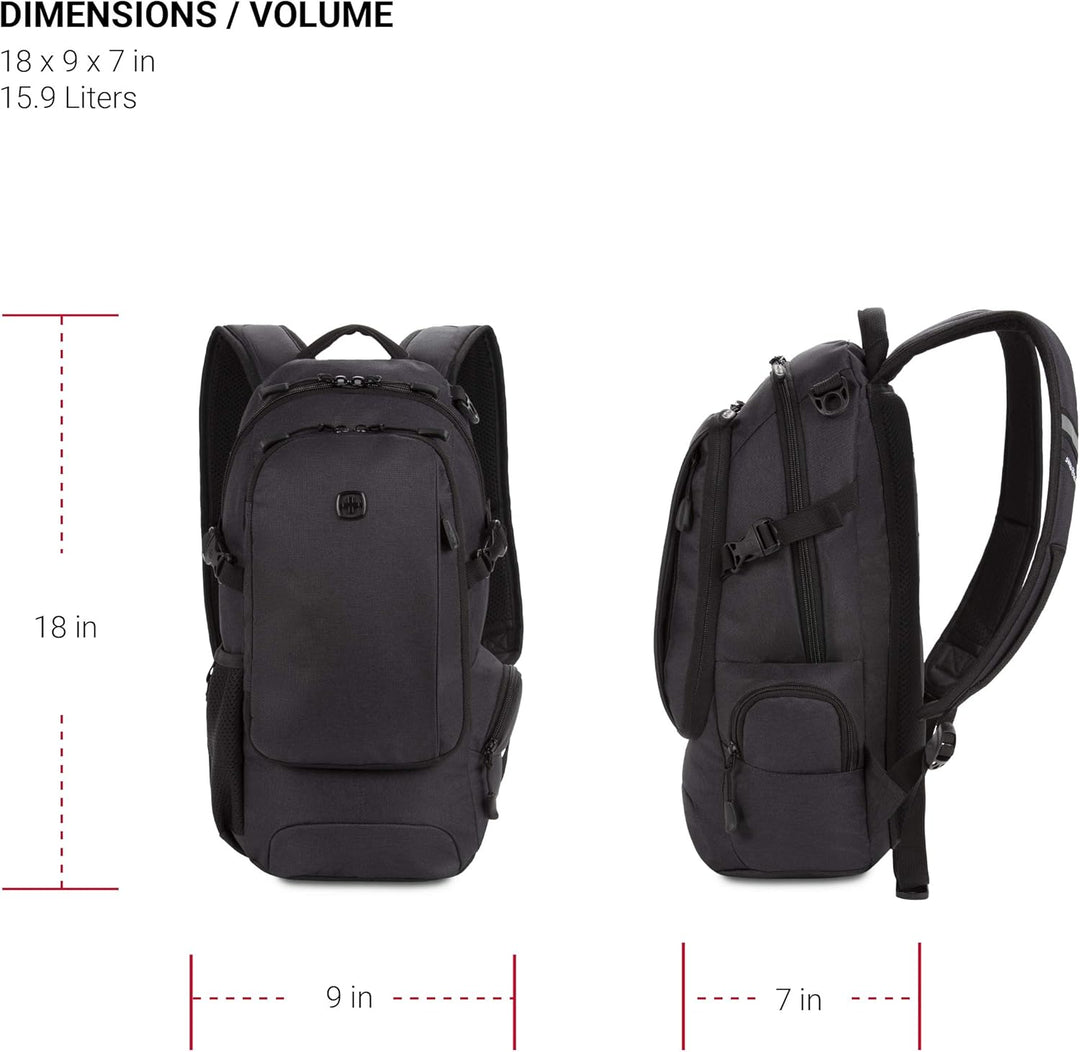 SwissGear 3598 Mochila Mochila de Día Estrecha, Gris oscuro