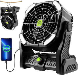 TDLOL - Tienda de campaña portátil recargable con ventilador con lu...