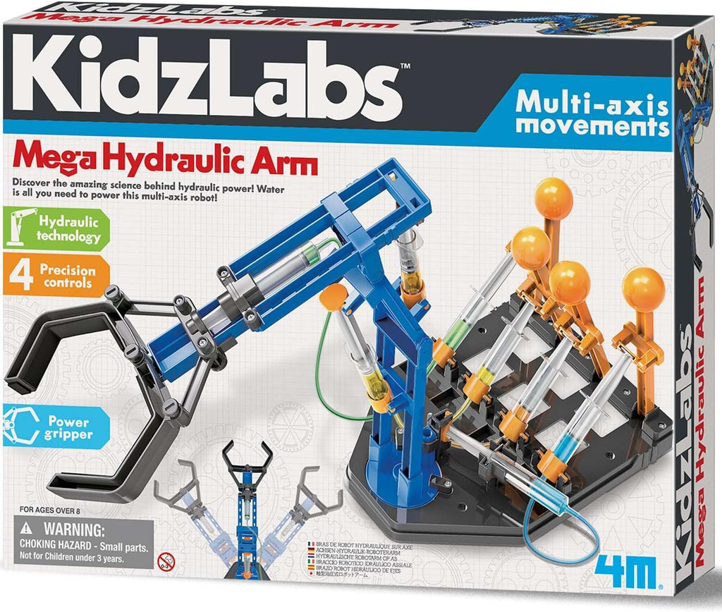 4M KidzLabs Mega brazo hidráulico - Kit STEM robótico alimentado por agua