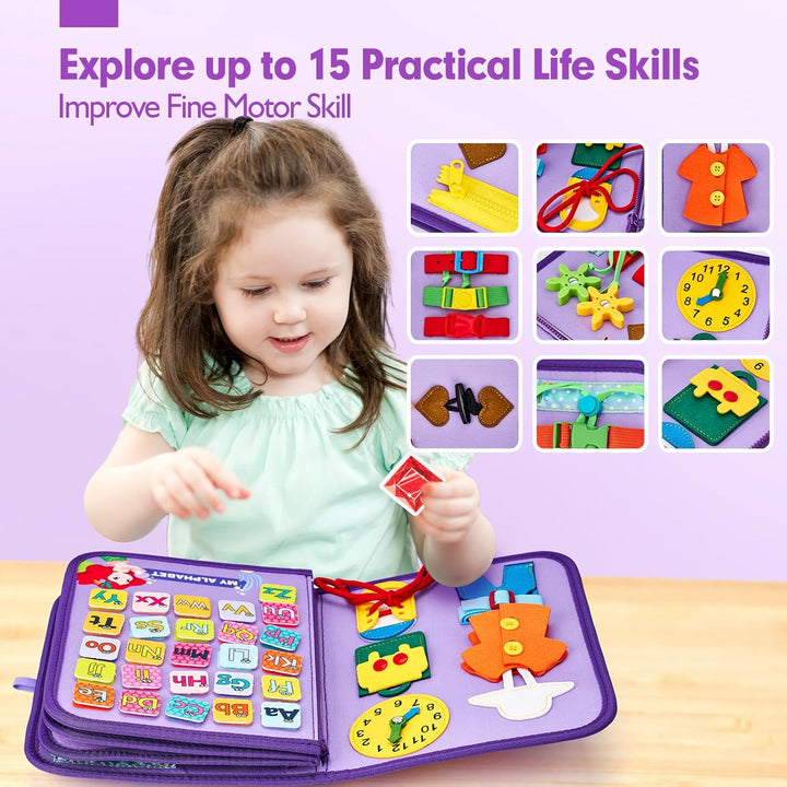 hahaland - Tablero de actividades Montessori para niñas de 3 años,...